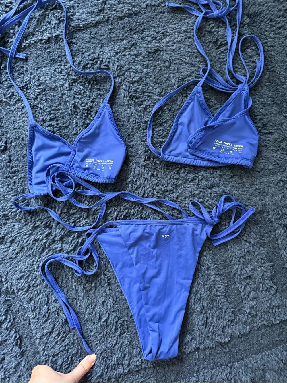 Classic Triangle Tie-Side Bikini - Blue